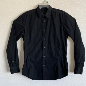 Z ZEGNA Drop 8 Fit Men’s Black Stretch Button Down Shirt Size 41/16